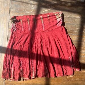 🥀 VINTAGE Y2K Distressed Rust Mini Skirt | Grunge Boho